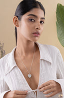 Flora Heart-Shaped Silver Pendant