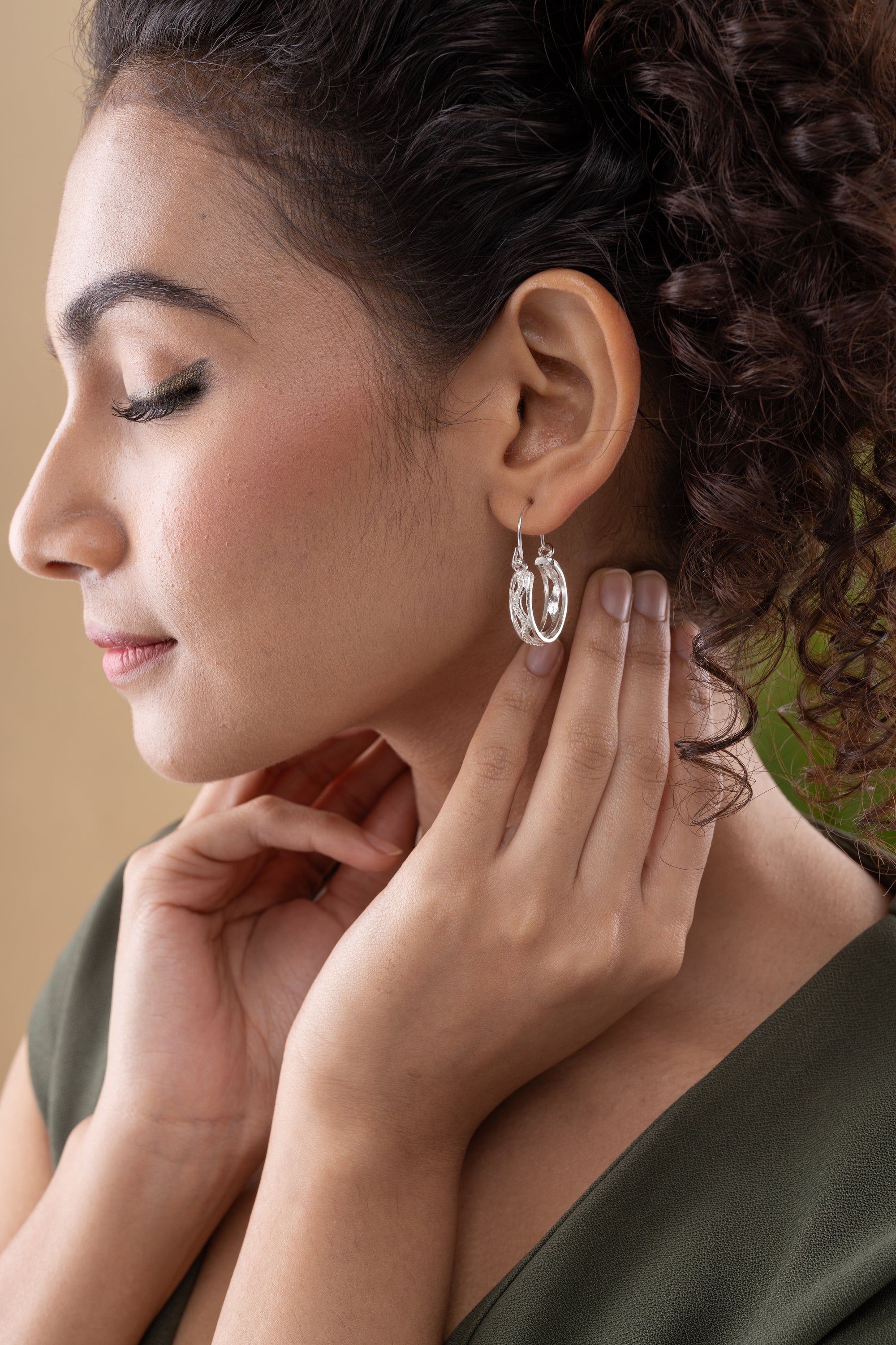 Lucia Crescent Silver Earrings