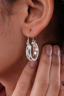 Lucia Crescent Silver Earrings Parman