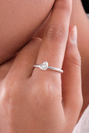 Heart Sparkle Silver Ring