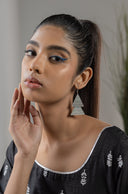 Antara Ethnic Silver Earrings