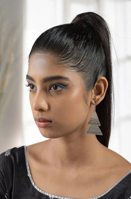Antara Ethnic Silver Earrings Parman
