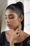 Antara Ethnic Silver Earrings