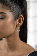 Veda Crescent Silver Earrings