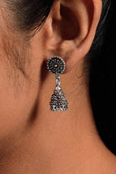Mayuri Jhumka Silver Earrings Parman