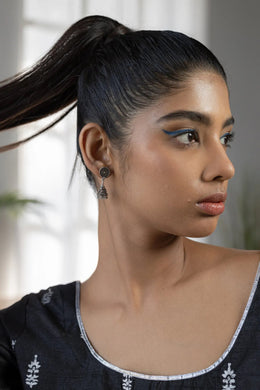 Mayuri Jhumka Silver Earrings Parman