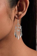 Exotic Dreamcatcher Silver Earrings