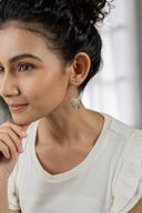 Ethnic Dreamcatcher Silver Earrings