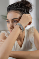 Rudra Wideband Silver Bracelet