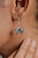 Shining Elephant Silver Earrings