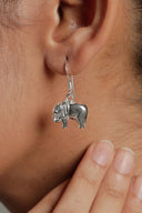 Shining Elephant Silver Earrings Parman