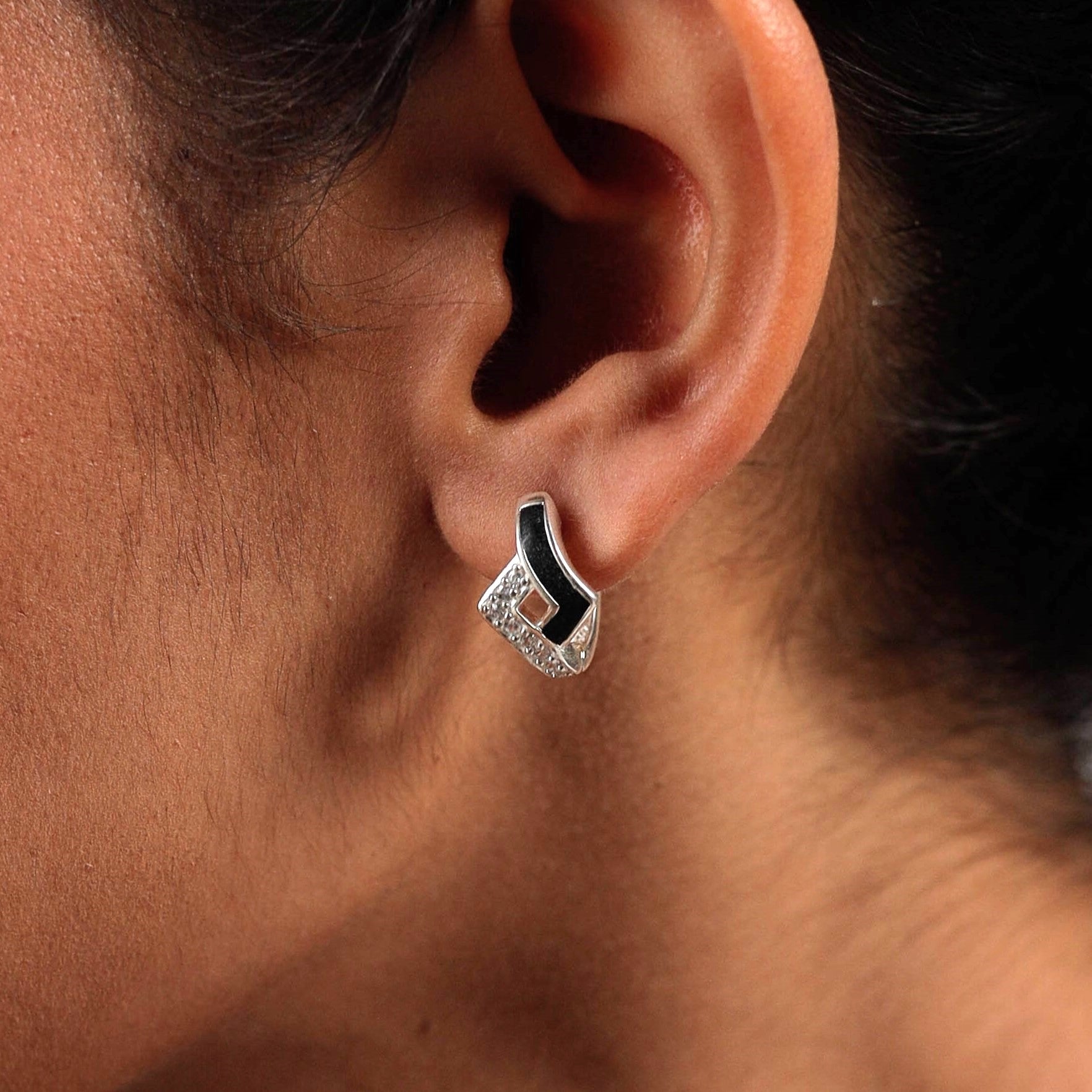 Raya Studded Silver Earrings