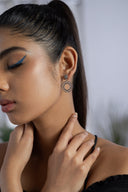 Yantra Sunburst Silver Earrings