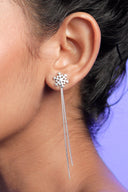 Snowflake Whisper Silver Threader Earrings