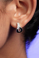 Alegra Black Eclipse Silver Earrings Parman