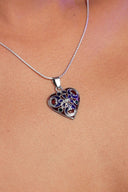 Floral Heart Amulet Silver Pendant
