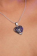 Floral Heart Amulet Silver Pendant