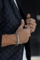 Regal Weave Men’s Silver Bracelet Parman