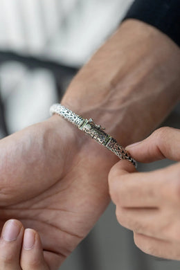 Regal Weave Men’s Silver Bracelet Parman