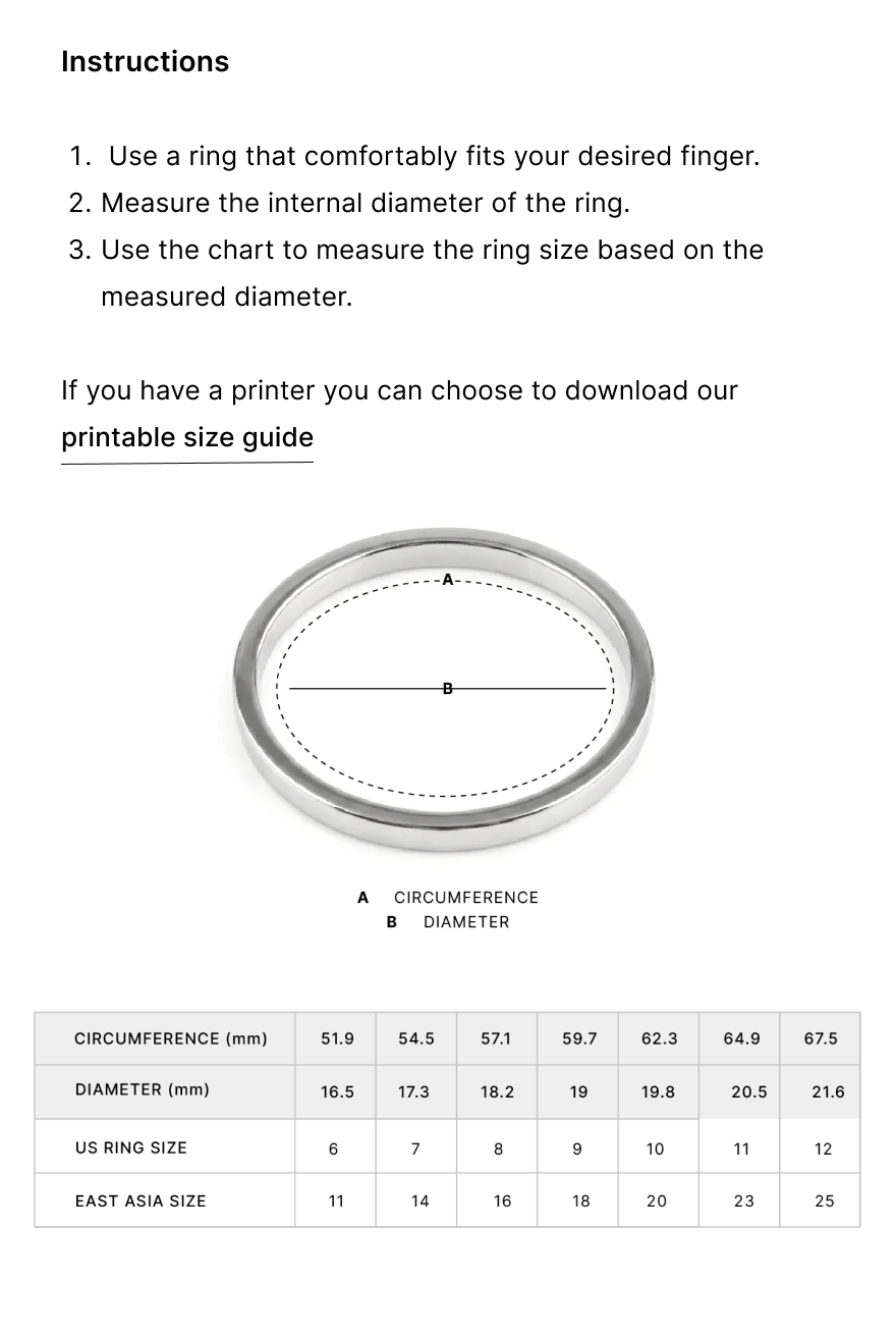 MEASURE MY RING