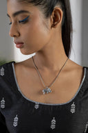 Engraved Elephant Silver Pendant Parman