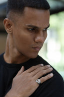 Simple ‘OM’ Men’s Silver Ring Parman