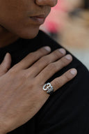 Simple ‘OM’ Men’s Silver Ring Parman