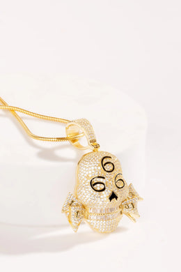 Stacked Skull Silver Pendant