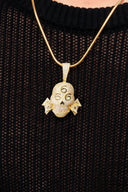 Stacked Skull Silver Pendant