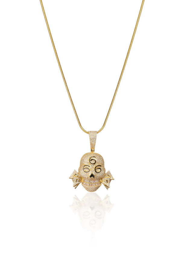 Stacked Skull Silver Pendant
