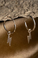 Thunder Spark Silver Loops