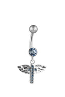 Gabrielle Angel Silver Belly Button Ring