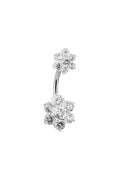 Sophia Floral Silver Belly Button Ring Parman