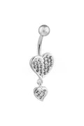 Iris Heart Silver Belly Button Ring Parman