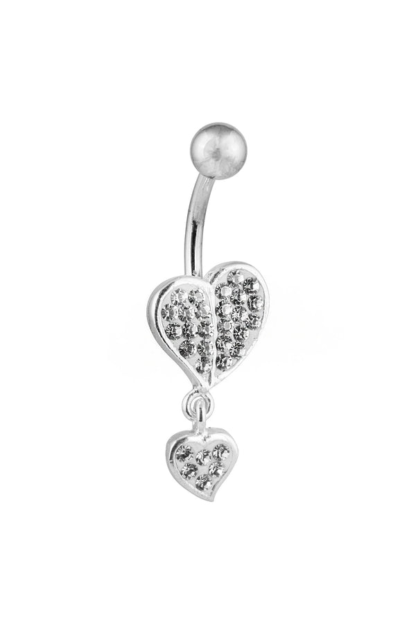 Iris Heart Silver Belly Button Ring Parman