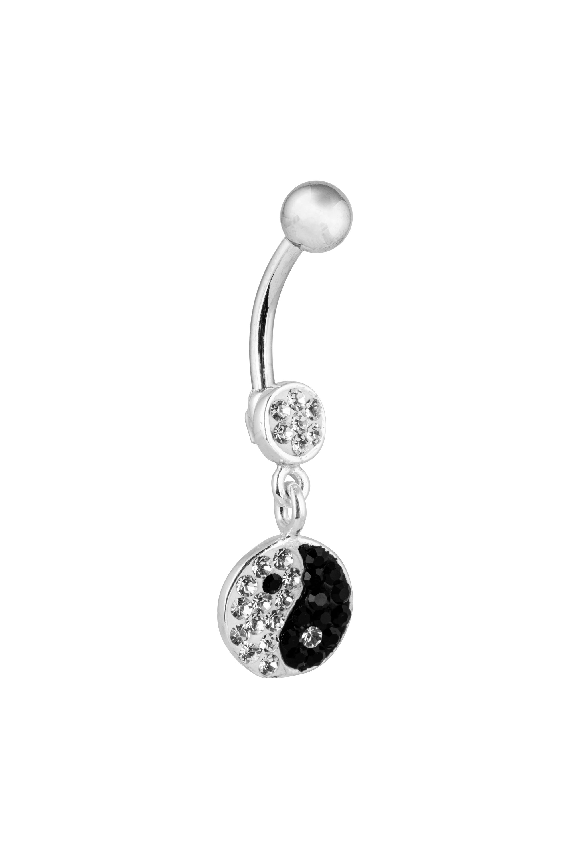 Harmony Yin &amp; Yang Silver Belly Button Ring