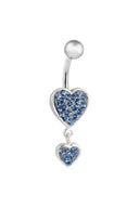Gaia Heart Silver Belly Button Ring