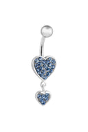 Gaia Heart Silver Belly Button Ring