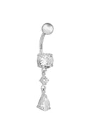 Nebula Teardrop Silver Belly Button Ring Parman