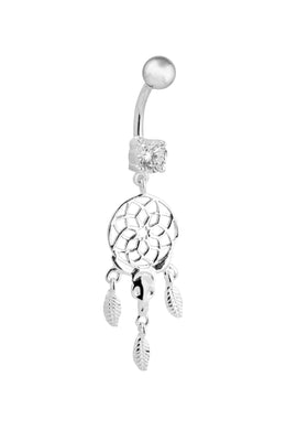 Alexandra Dreamcatcher Silver Belly Button Ring Parman