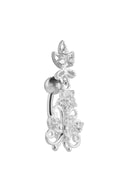 Cressida Floral Silver Belly Button Ring