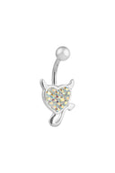 Reya Evil Heart Silver Belly Button Ring Parman