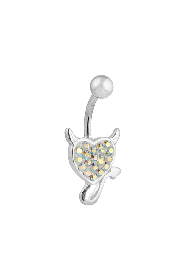 Reya Evil Heart Silver Belly Button Ring Parman