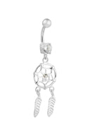 Astra Dreamcatcher Silver Belly Button Ring