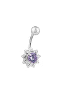 Ariadne Floral Silver Belly Button Ring