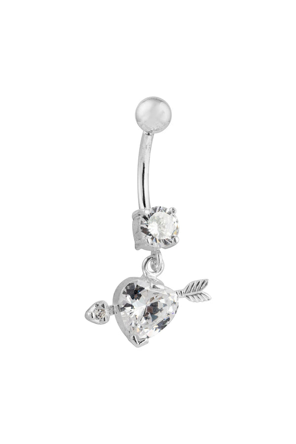 Aphrodite Cupid-Heart Silver Belly Button Ring Parman