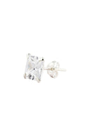 Pantheon White Men’s Silver Earrings (Square)