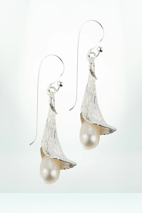 Amelia Pearl Silver Earrings Parman