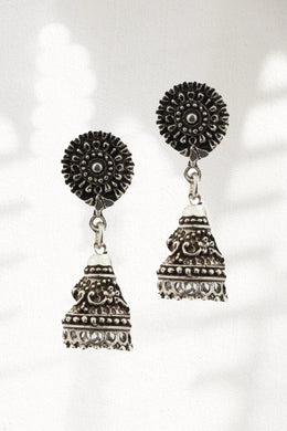 Mayuri Jhumka Silver Earrings Parman